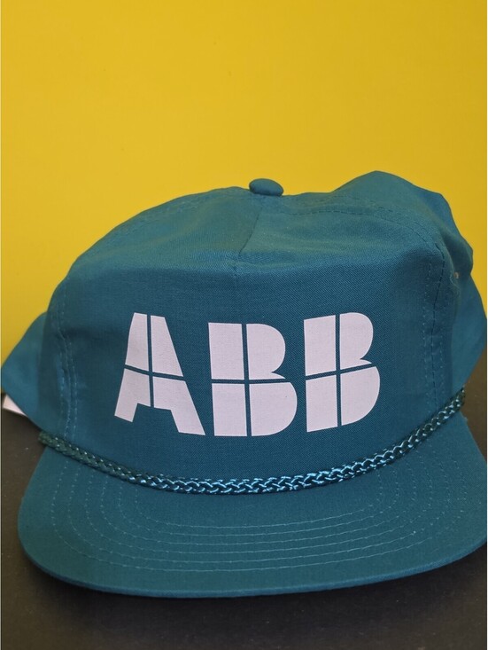 Vintage ABB Technology Power Robotics Company Snapback Cap Red Hat NWOT 80s